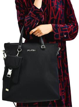 Borsa Tommy Hilfiger Rilassato Tote Nero Per Donna