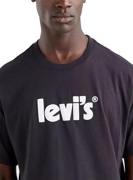 T-Shirt Levis Poster Relaxed Fit Nero Uomo