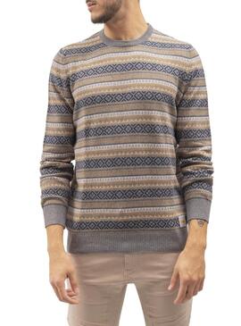 Pullover Klout Geometrico Grigio per Uomo