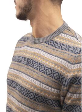 Pullover Klout Geometrico Grigio per Uomo