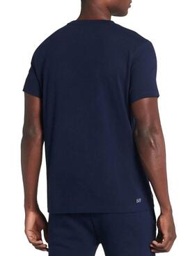 T-Shirt Lacoste Sport Logo Blu Navy per Uomo