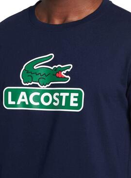 T-Shirt Lacoste Sport Logo Blu Navy per Uomo