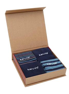 Box Regalo Levis 4 Calzini Blu per Uomo