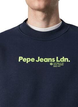 Felpa Pepe Jeans Damon Blu per Uomo