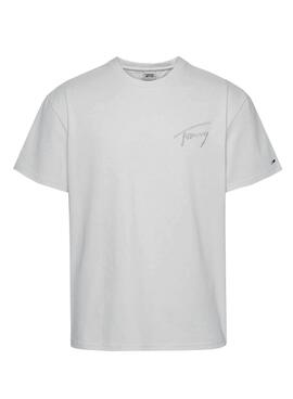 T-Shirt Tommy Jeans Logo Bianco per Uomo
