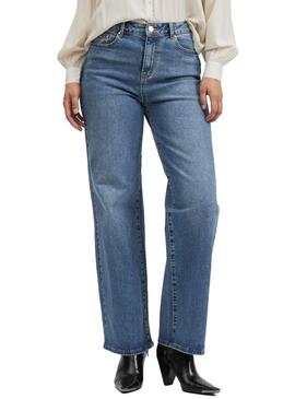 Jeans Vila Wider Blu per Donna