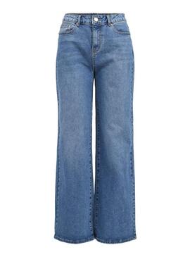Jeans Vila Wider Blu per Donna