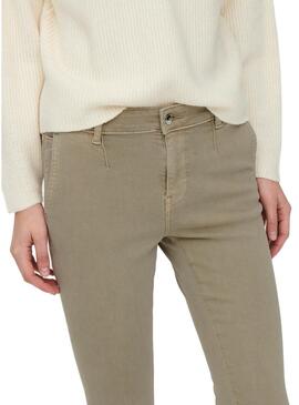 Pantaloni Only Blush Chino Skinny Marrone Donna