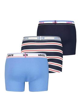 Box Gift 3 Boxer Levis Blu per Uomo