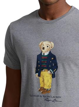 T-Shirt Polo Ralph Lauren Bear Grigio per Uomo