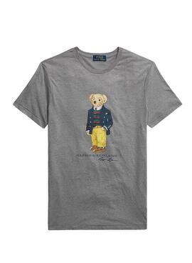 T-Shirt Polo Ralph Lauren Bear Grigio per Uomo