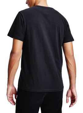 T-Shirt Tommy Jeans Piccolo Logo Lineare Nero Uomo