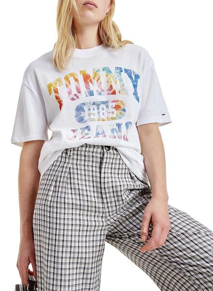T-Shirt Tommy Jeans Tie Dye Oversize Per Donna