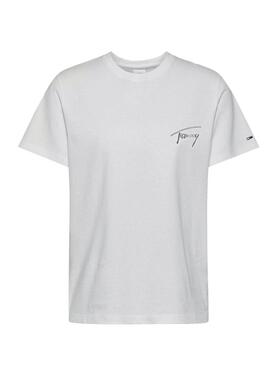 T-Shirt Tommy Jeans Signature Tommy Bianco Donna