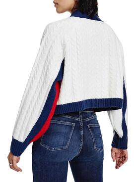 Pullover Tommy Jeans Crop Flag Per Donna