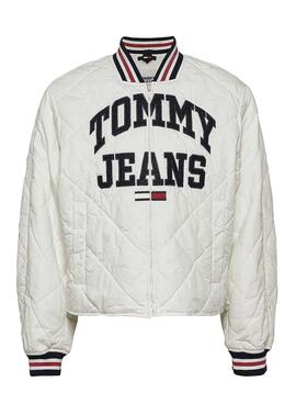 Giubbotto Tommy Jeans College Bianco per Donna