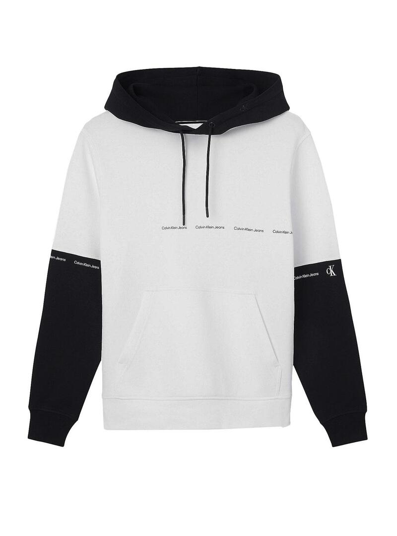 Felpa Calvin Klein Jeans Bicolor Bianco e Nero