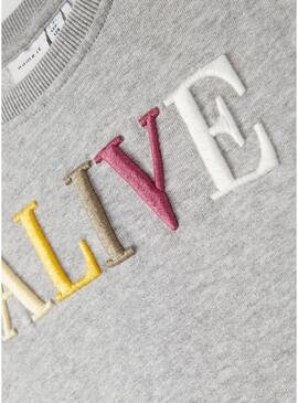 Felpa Name It Grande positivo Grigio per Bambina