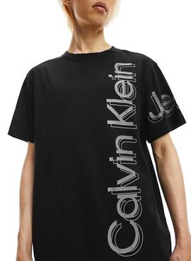 T-Shirt Calvin Klein Jeans Verticale Bold Nero