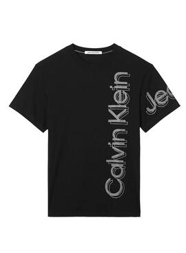 T-Shirt Calvin Klein Jeans Verticale Bold Nero