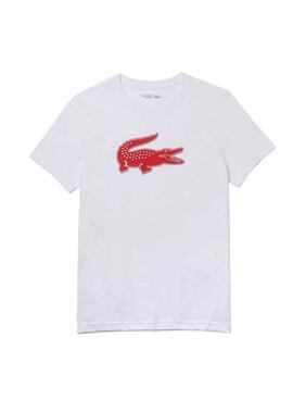 T-Shirt Lacoste Big Croco Bianco Per Uomo