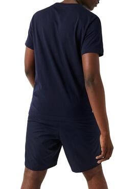 T-Shirt Lacoste Big Croco Blu Navy Per Uomo
