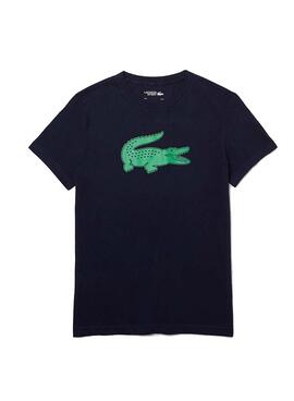 T-Shirt Lacoste Big Croco Blu Navy Per Uomo
