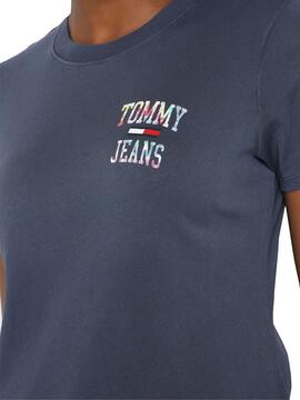T-Shirt Tommy Jeans Tie Dye Blu Navy per Donna