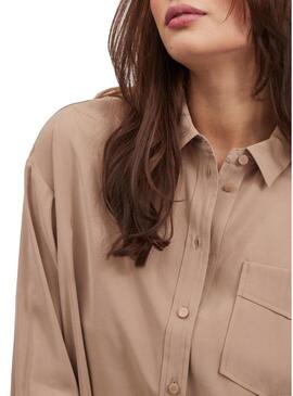 Camicia Vila Polinea Oversize Marrone Per Donna