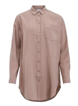 Camicia Vila Polinea Oversize Marrone Per Donna