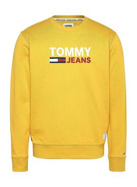 Felpa Tommy Jeans Corp Logo giallo Uomo
