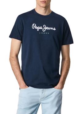 T-Shirt Pepe Jeans Eggo Blu Navy per Uomo