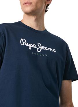 T-Shirt Pepe Jeans Eggo Blu Navy per Uomo