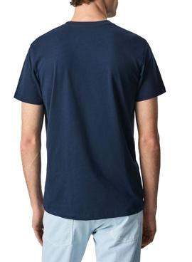 T-Shirt Pepe Jeans Eggo Blu Navy per Uomo