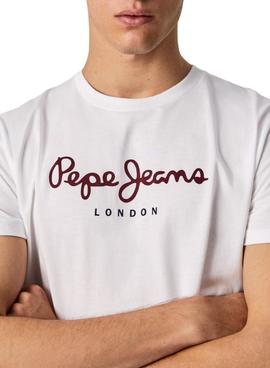 T-Shirt Pepe Jeans Eggo Bianco per Uomo