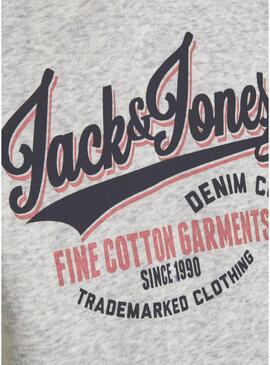 Felpa Jack & Jones Logo Grigio per Uomo
