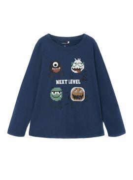 T-Shirt Name It Borris Blu Navy per Bambino