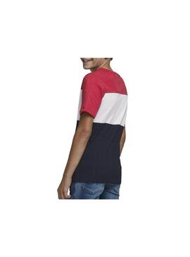 T-Shirt Jack & Jones Logo Blocking Rosso Bambino