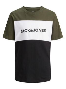 T-Shirt Jack & Jones Logo Blocking Nero Bambino