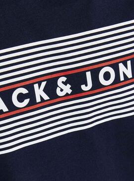T-Shirt Jack & Jones Corp Logo Blu Navy per Bambino