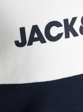 Felpa Jack & Jones Logo Blocking Blu Navy Bambino