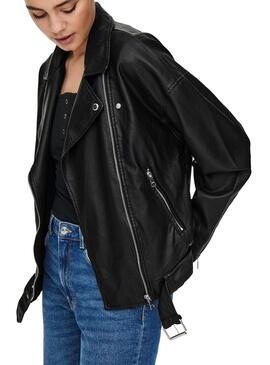 Giacca Only Bella Biker Ecopelle Nero Donna