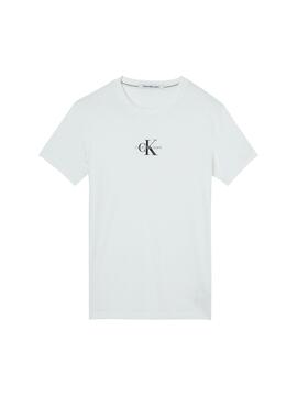 T-Shirt Calvin Klein Monogram Logo Bianco Uomo