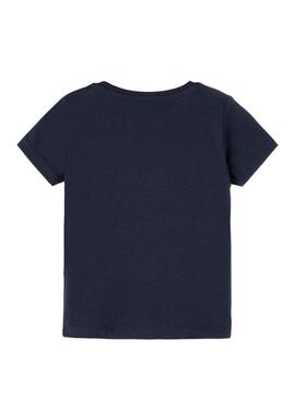 T-Shirt Name It Veen Blu Navy per Bambina