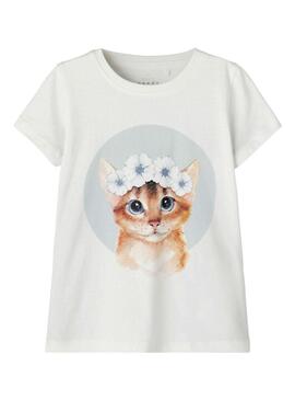 T-Shirt Name It Vota Bianco per Bambina
