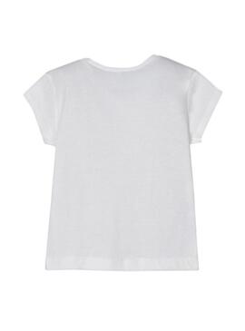 T-Shirt Mayoral Embroidery Bianco per Bambina
