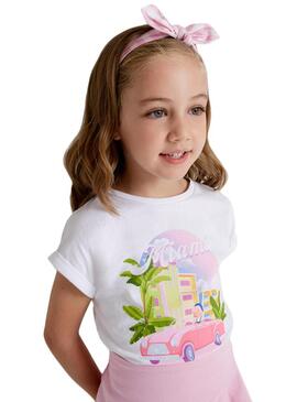 T-Shirt e Diadema Mayoral Miami Bianco per Bambina
