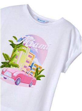 T-Shirt e Diadema Mayoral Miami Bianco per Bambina