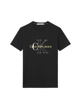 T-Shirt Calvin Klein Two Tone Monogram Nero