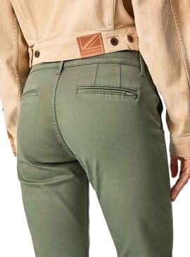 Pantaloni Pepe Jeans Maura Verde per Donna